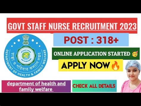 Govt Staff Nurse Recruitment Ii Apply Now Ii Anm Gnm Bsc Nursing