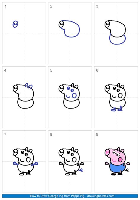 How To Draw George Peppa Pig Easy Drawing Step By Step Rainy Weathers