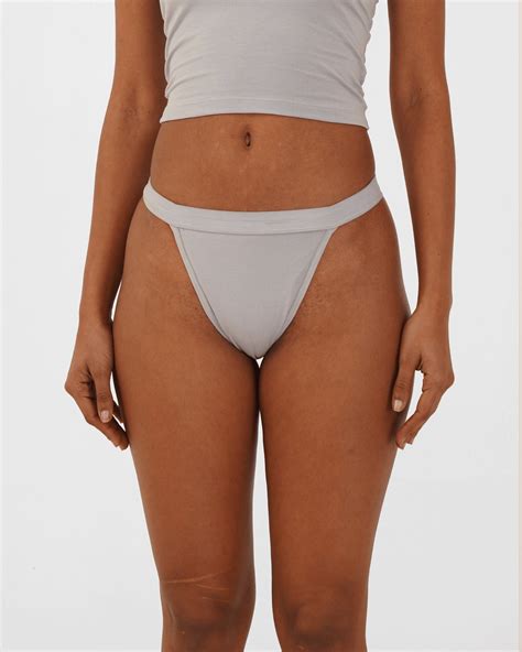 Buy Organic Cotton Thongs Ice Grey Pack Of 2 Online On Brown Living Womens Underwear