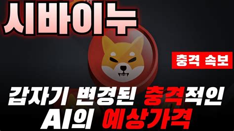 시바이누 갑자기 바뀌어 버린 충격적인 Ai 예상가격 시바이누 시바이누코인 Youtube