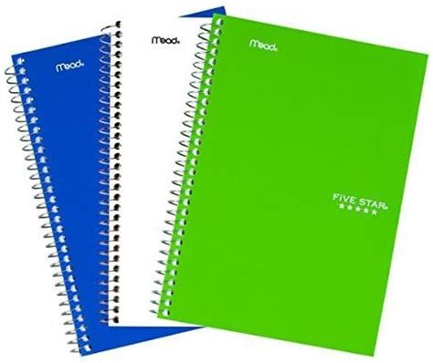 Amazon Five Star Spiral Notebooks Pack Subject College