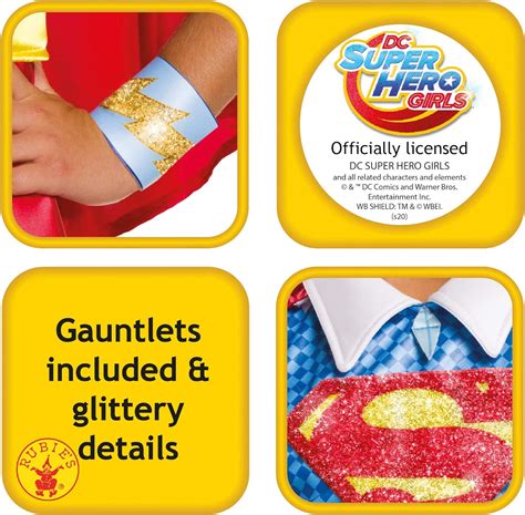 Rubie’s 620714M Official DC Super Hero Deluxe Supergirl Costume, Girl’s ...