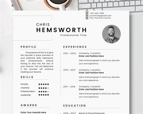 Professional Modern Resume Resume Template Clean, Simple Elegant CV ...