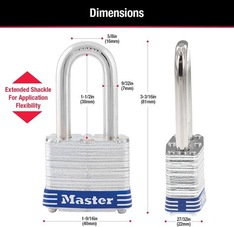 Master Lock 3TRILF Candado De Acero Laminado Con Llave Paquete De 3 3