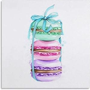 Amazon Watercolor Painting Paris Macarons Scandinavian Poster