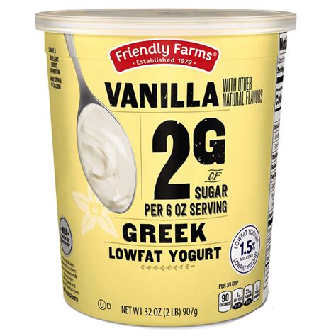 ALDI Friendly Farms Vanilla Low Sugar Greek Yogurt Same Day Delivery Or