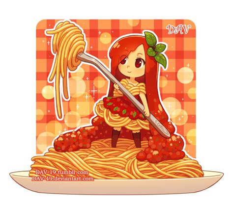 Spaghetti Bolognese By Dav 19 On Deviantart Cute Kawaii Drawings Chibi Food Kawaii Drawings