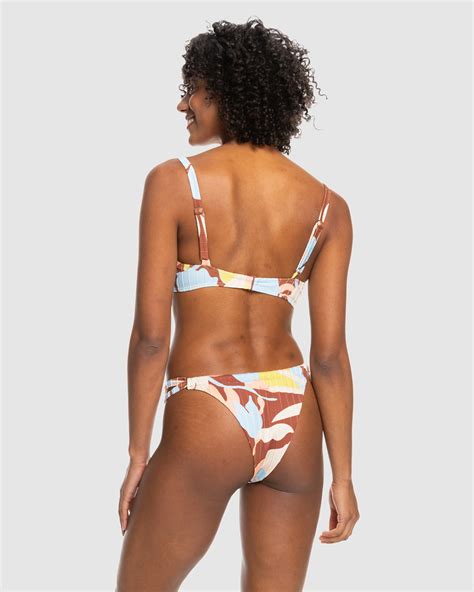 Roxy Floraldelic D Cup Bikini Top Rustic Brown SurfStitch