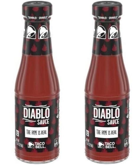 Taco Bell Diablo Hot Sauce Signature Taco Bell Hot Spicy Sauce 75oz Bottle Pack Of 2