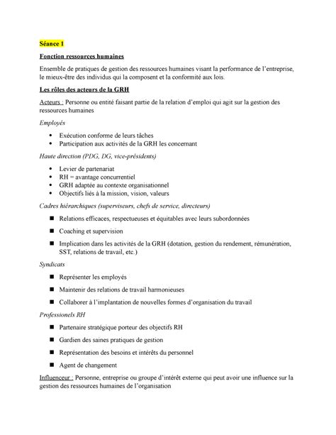 Examen intra Résumé du chapitre 1 2 3 4 Séance 1 Fonction