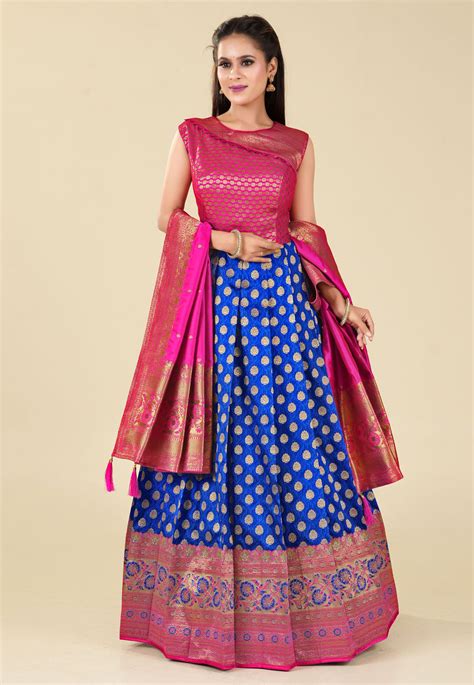 Blue Silk Floor Length Anarkali Suit 271835