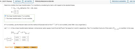 Solved Determine Whether The Linear Transformation T Is Chegg