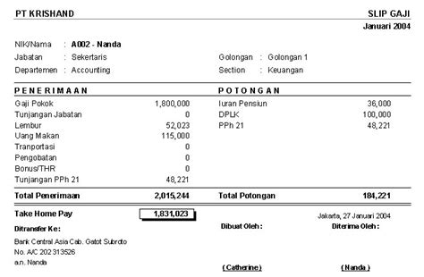 Payslip Contoh Slip Gaji Swasta Contoh Slip Gaji Payroll Template Office Word Invoice Format