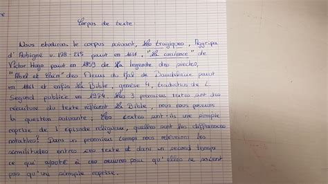 Bonjour j ai un corpus de texte à rédiger pour demain j ai l intro la