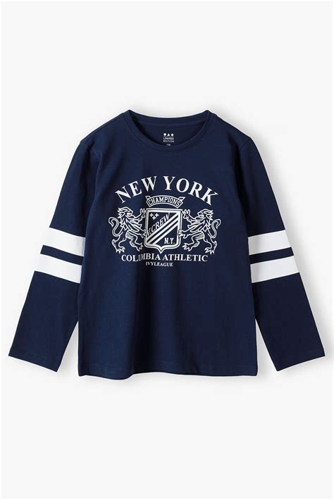 Bluza z długim rękawem granatowa - New York - Limited Edition - Lamoda.pl