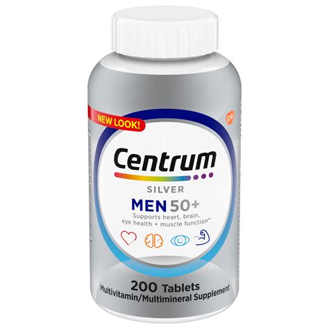 Centrum Silver Men 50 Multivitamin Multimineral Supplement Tablets Shop Multivitamins At H E B