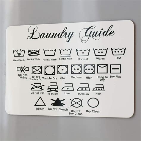 Laundry Symbols Metal Magnetic Plaque Large Fridge Magnet 15 X 10 Cm Uk Handmade