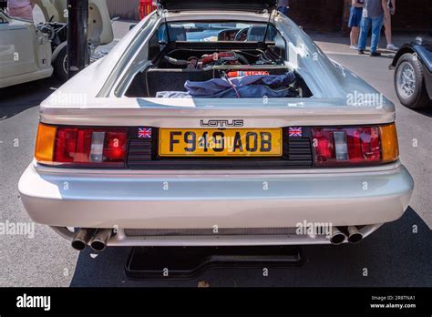 Rear View Of A 1980s Lotus Esprit Turbo With The Engine Compartment