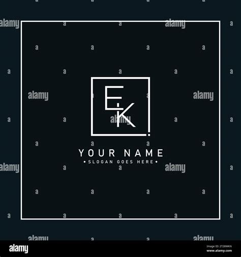 Initial Ek Vector Logo Elegant Monogram Template For Letter E And K