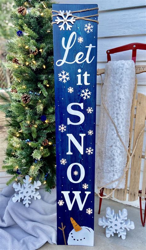 Led Lighted Snowman Let It Snow Welcome Sign Light Up Winter Porch