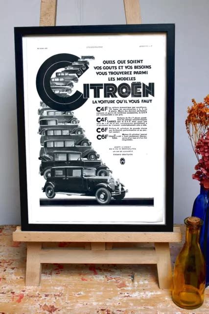 CITROËN VOITURE ANCIENNE Affiche originale vintage publicité 1930 EUR