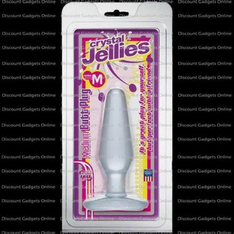 Doc Johnson Crystal Jellies Beginner Anal Butt Plug Medium Clear Jelly