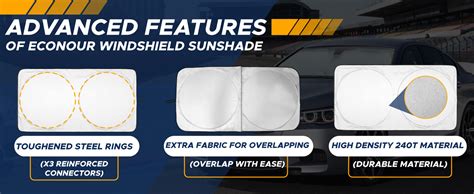 Econour Foldable Sunshade For Car Windshield Dashboard Shield For Your Vehicle