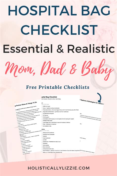 The Essential And Realistic Hospital Bag Checklist For Mom Dad And Baby