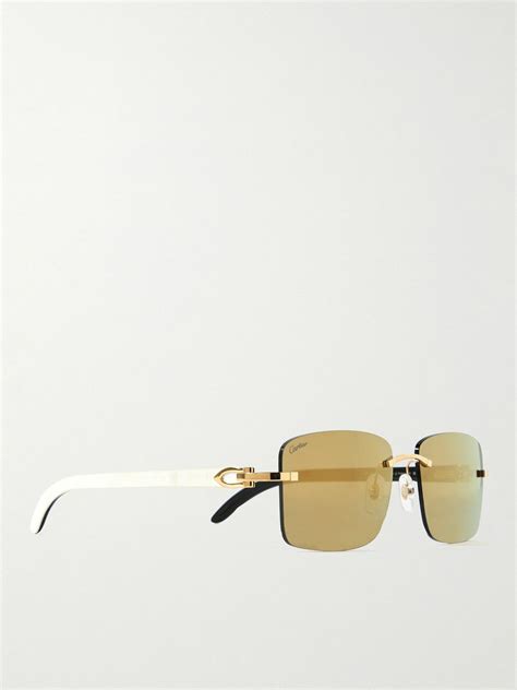 Cartier Eyewear Frameless Gold Tone Sunglasses Cartier