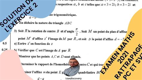 Correction Examen National 2021 Maths Rattrapage Nombres Complexes