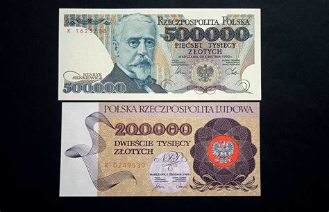 Banknoty PRL 200 000 zł i 500 000 zł st 1 UNC Częstochowa Wyczerpy