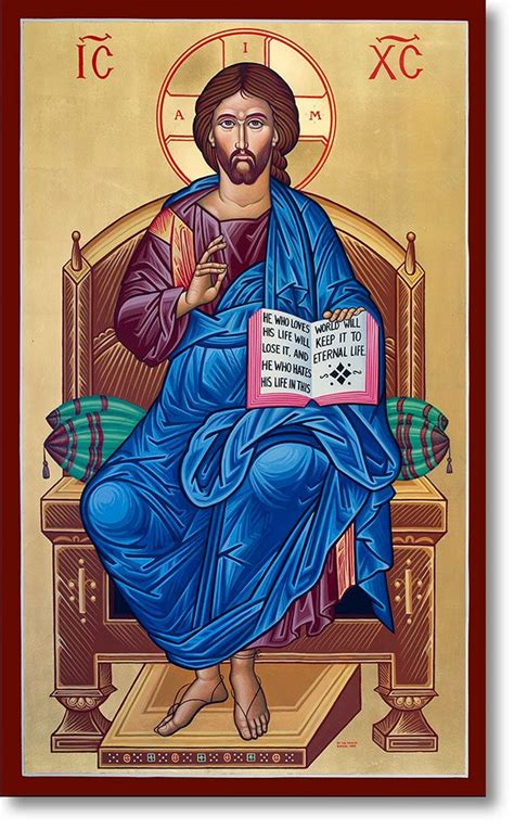 Monastery Icons Christ Enthroned Original Icon 36 Tall Monastery