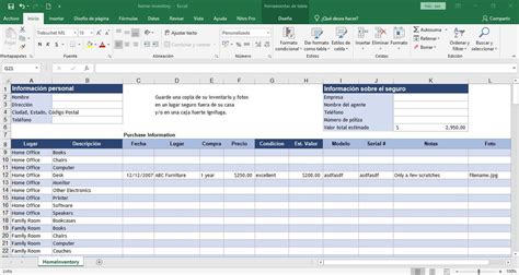 Descargar El Inventario Para Hogar En Excel