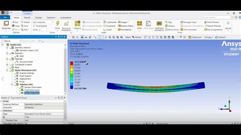 Ansys Tutorial Stress And Deflection Analysis Of A Simply Supported