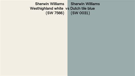 Sherwin Williams Westhighland White Vs Dutch Tile Blue Side By Side