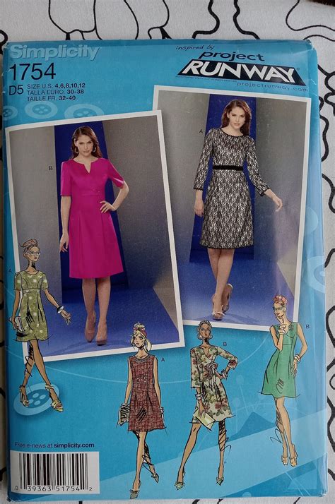 Simplicity 1754 Project Runway Pattern Ucff Etsy