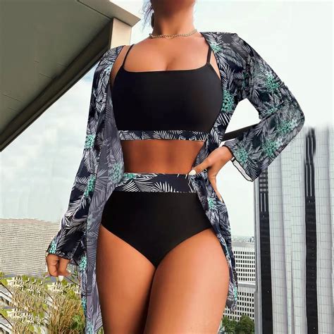 Idall Swimsuit Coverup Swim Suits High Waist Bikinis Sexy Piece Bikini Set Cover Up Swimsuit