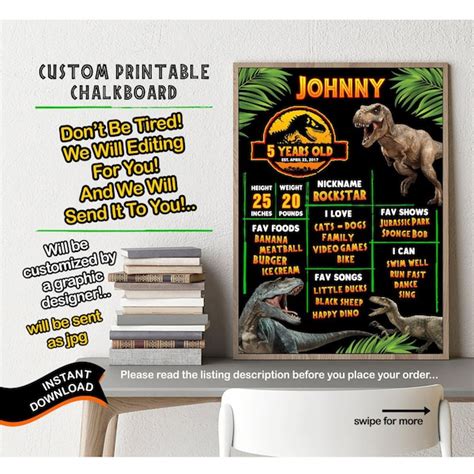 Jurassic Park Printable Signs Etsy