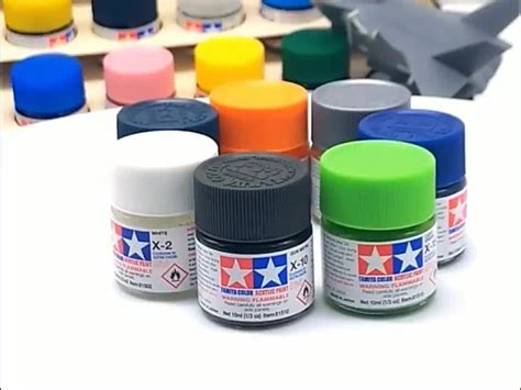 10มิลลิลิตร Tamiya น้ำตามแบนสีอะคริลิ XF1-XF24เม็ดสี DIY ฝีมือตุ๊กตารถ ...