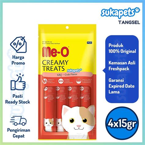 Jual Meo Creamy Treats Snack Kucing Crab Flavor X Gr Shopee Indonesia