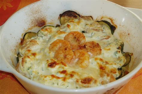 Gratin De Courgettes Aux Crevettes Et Ricotta