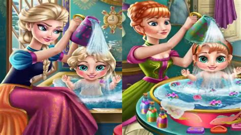 Disney Princess Elsa Baby Wash Anna Baby Wash Free Kids Games Youtube