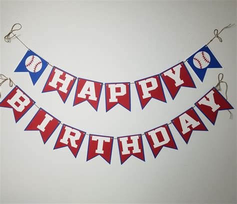 Happy Birthday Baseball Banner Baseball Theme Banner - Etsy