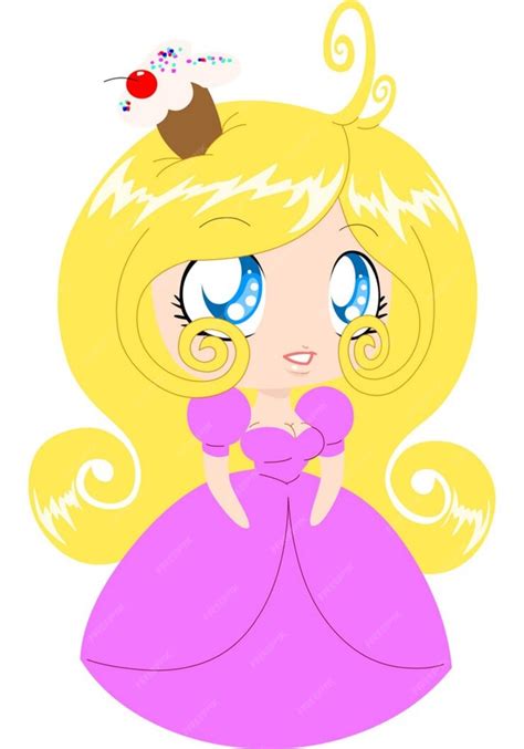 Premium Vector Blond Cupcake Princess In Pink Dress