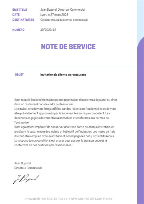 Comment R Diger Une Note De Service Claire Et Efficace