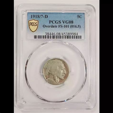 1918/7-D Buffalo Nickel PCGS VG-8 Overdate FS-101 (016.5) - Bob Paul ...