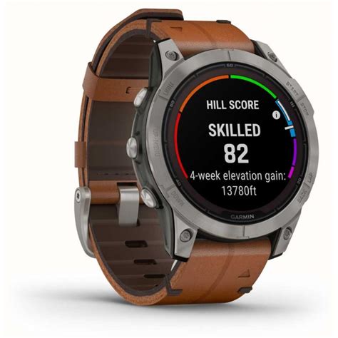 GARMIN FENIX 7 PRO SAPH SOLAR revêtement Titanium bracelet cuir marron