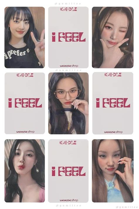 Gidle I Feel Weverse Shop Fansign Event Printable Photocard Template Ünlüler Kartlar Duvar