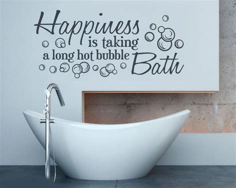 Happiness Is Taking A Long Hot Bubble Bath Wall Stickers For Tile