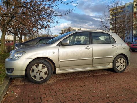 Old Silver Grey Popular Car Toyota Corolla Hatchback Parked Editorial